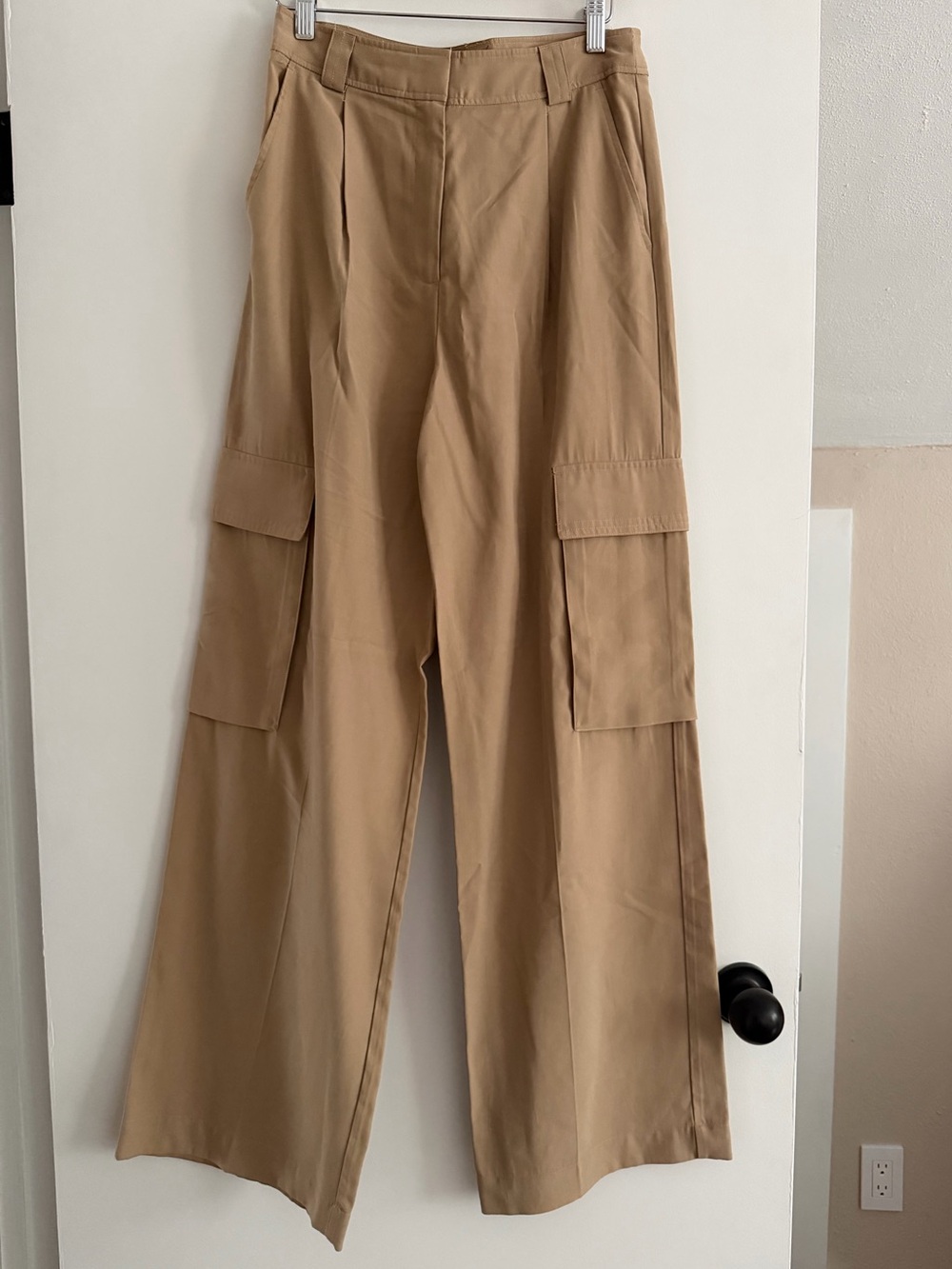Dynamite Wide-Leg Cargo Pants in Camel Tan